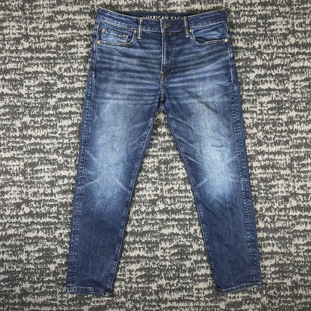 American Eagle Slim Straight Jeans Mens 33x30 Blue Airflex+ Medium Wash Denim
